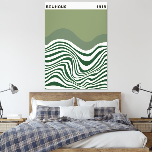 Bauhaus Abstract Wave Wall Art, home decor, キャンバスプリント (インサイチュ (寝室))