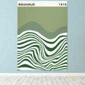 Bauhaus Abstract Wave Wall Art, home decor, キャンバスプリント (インサイチュ (ウッドフロア))