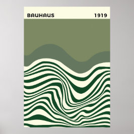 Bauhaus Abstract Wave Wall Art, home decor, ポスター