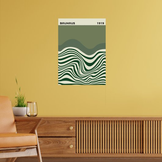 Bauhaus Abstract Wave Wall Art, home decor, ポスター (リビング2)