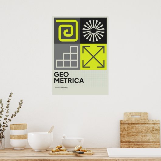 bauhaus, bauhaus design, modern design, geometric  ポスター (キッチン)