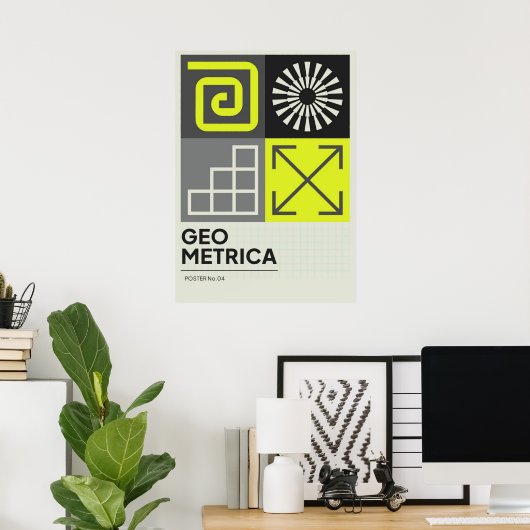 bauhaus, bauhaus design, modern design, geometric  ポスター (ホームオフィス)