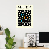 Bauhaus Black Geometric Grid Art Print 1919 ポスター (ホームオフィス)