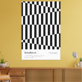 Bauhaus Black White Stripe Grid Art Print キャンバスプリント (インサイチュ (リビング))