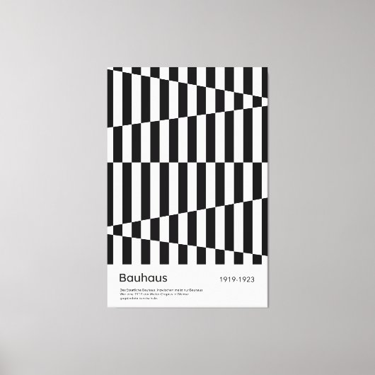 Bauhaus Black White Stripe Grid Art Print キャンバスプリント (正面)
