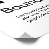 Bauhaus Black White Stripe Grid Art Print ポスター (角)