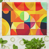 Bauhaus Color Geometry Design キッチンタオル (折り畳み)