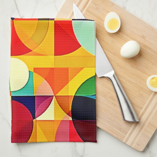 Bauhaus Color Geometry Design キッチンタオル (四つ折り)