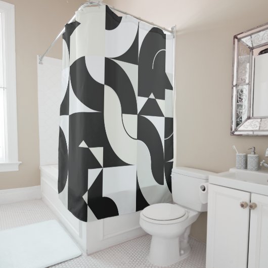 Bauhaus composition artwork made with abstract ele シャワーカーテン (インサイチュ)