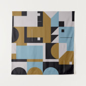 Bauhaus composition artwork made with abstract ele タペストリー (正面(横))