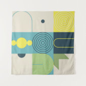 Bauhaus composition artwork made with abstract ele タペストリー (正面(横))