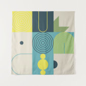 Bauhaus composition artwork made with abstract ele タペストリー (正面)