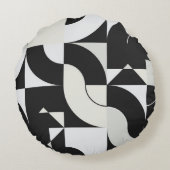 Bauhaus composition artwork made with abstract ele ラウンドクッション (裏面)