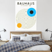 Bauhaus Concentric Circles Modern Art Print キャンバスプリント (インサイチュ (寝室))