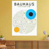 Bauhaus Concentric Circles Modern Art Print キャンバスプリント (インサイチュ (リビング))