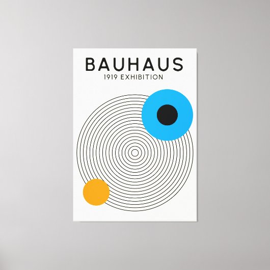 Bauhaus Concentric Circles Modern Art Print キャンバスプリント (正面)