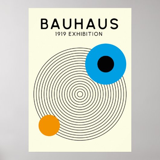 Bauhaus Concentric Circles Modern Art Print ポスター (正面)
