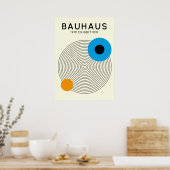 Bauhaus Concentric Circles Modern Art Print ポスター (キッチン)