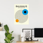 Bauhaus Concentric Circles Modern Art Print ポスター (ホームオフィス)