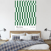 Bauhaus Dark Green Stripe Grid Art Print 1923 キャンバスプリント (インサイチュ (寝室))