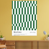 Bauhaus Dark Green Stripe Grid Art Print 1923 キャンバスプリント (インサイチュ (リビング))