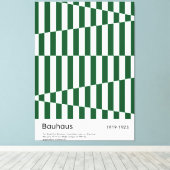 Bauhaus Dark Green Stripe Grid Art Print 1923 キャンバスプリント (インサイチュ (ウッドフロア))