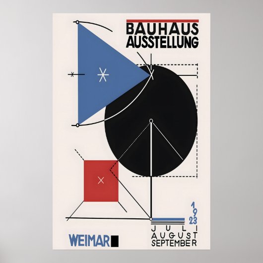 Bauhaus Exhibition Poster Geometric Abstract Art ポスター (正面)