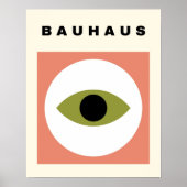 Bauhaus Eye Illustration Mid Century Modern Retro ポスター (正面)