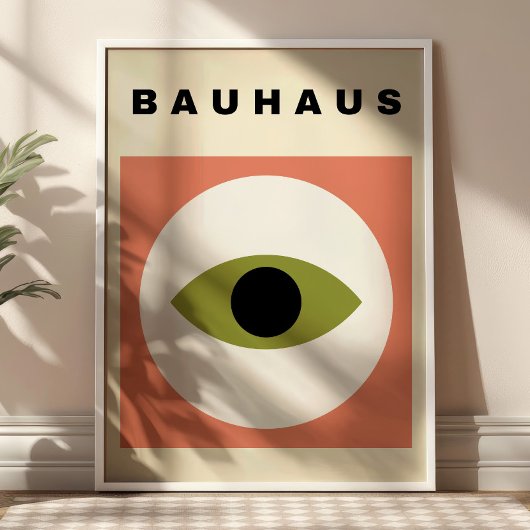 Bauhaus Eye Illustration Mid Century Modern Retro ポスター