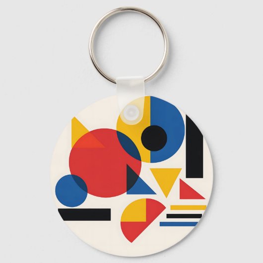 Bauhaus Geometric Abstract Composition キーホルダー (正面)