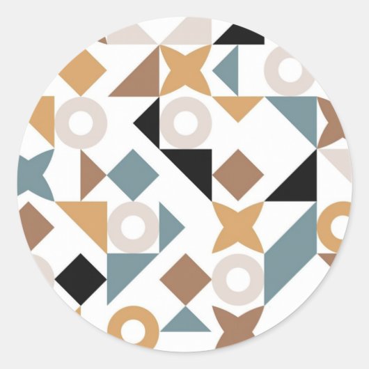 Bauhaus Geometric Baby Circle Sticker ラウンドシール (正面)