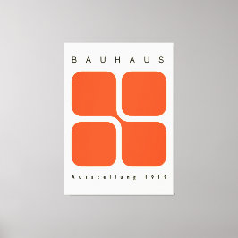 Bauhaus Geometric Poster Orange Retro Print キャンバスプリント