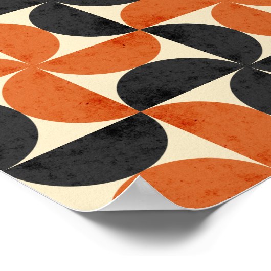 Bauhaus Geometric Textured Mid Century Modern ポスター (角)