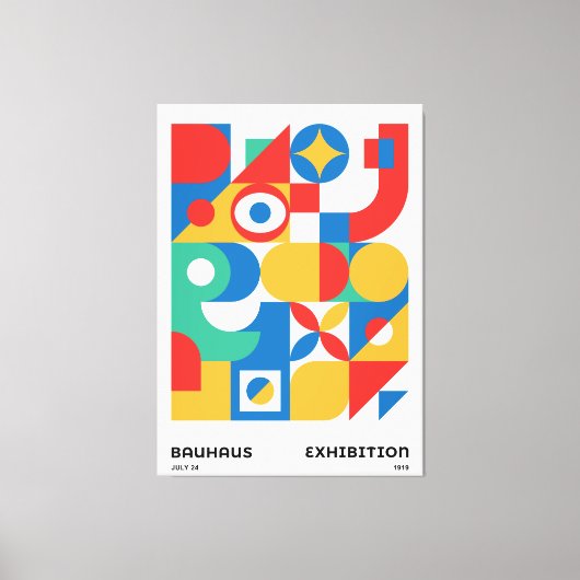 Bauhaus Geometric Wall Art Bold Colors キャンバスプリント (正面)