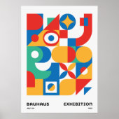 Bauhaus Geometric Wall Art Bold Colors ポスター (正面)