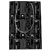 Bauhaus geometry-black and white -minimal  ミディアムペーパーバッグ (正面)