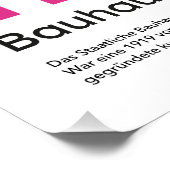 Bauhaus Hot Pink Stripe Geometric Art Print ポスター (コーナー)