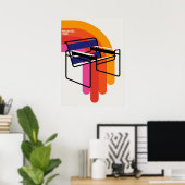 bauhaus, modernist, minimal, geometric, abstract, ポスター (ホームオフィス)