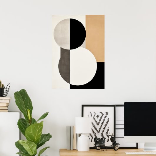 bauhaus, modernist, minimal, geometric, abstract,  ポスター (ホームオフィス)
