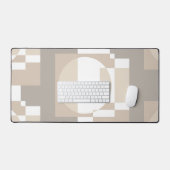 Bauhaus Neutral Geometric Circle Abstract Art デスクマット (キーボード&マウス)