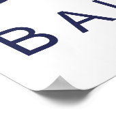 Bauhaus Orange Navy Geometric Quarter Circle ポスター (角)