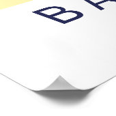 Bauhaus Orange Navy Half Circle Bold Art Print ポスター (角)