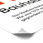 Bauhaus Red Orange Stripe Geometric Art Print ポスター (コーナー)