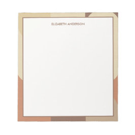 Bauhaus Terracotta Beige Abstract Personalized ノートパッド