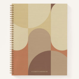 Bauhaus Terracotta Beige Abstract Personalized ノートブック