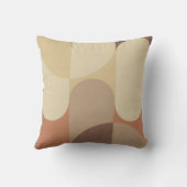 Bauhaus Terracotta Beige Abstract Throw Pillow クッション (裏面)
