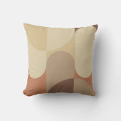 Bauhaus Terracotta Beige Abstract Throw Pillow クッション (正面)