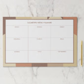 Bauhaus Terracotta Beige Abstract Weekly Desk ペーパーパッド (インサイチュ)