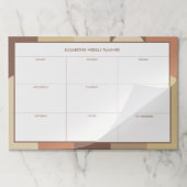 Bauhaus Terracotta Beige Abstract Weekly Desk ペーパーパッド (折り畳み)
