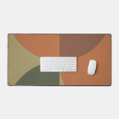 Bauhaus Terracotta Green Abstract Desk Mat デスクマット (キーボード&マウス)